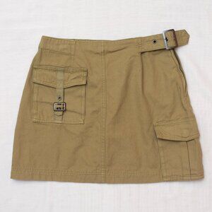 Army Green Cargo Skirt with Belt